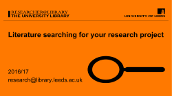 Literature searching: for staff