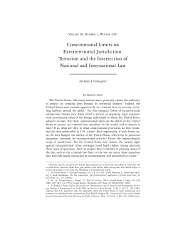 Constitutional Limits on Extraterritorial Jurisdiction