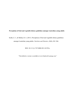 Perceptions of fruit and vegetable dietary guidelines