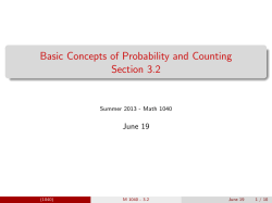 Basic Concepts of Probability and Counting Section 3.2