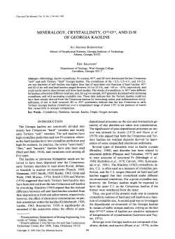 MINERALOGY, CRYSTALLINITY, O18//O16, AND D/H OF GEORGIA
