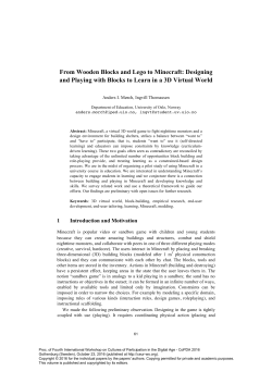 From Wooden Blocks and Lego to Minecraft