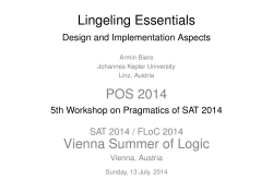 Lingeling Essentials POS 2014 Vienna Summer of Logic