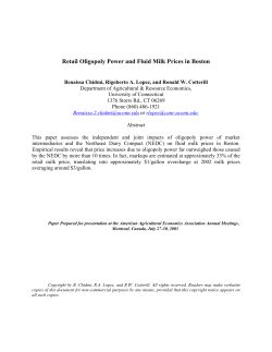 Retail Oligopoly Power and Fluid Milk Prices in