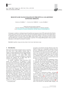 HIGH DYNAMIC RANGE IMAGING BY PERCEPTUAL