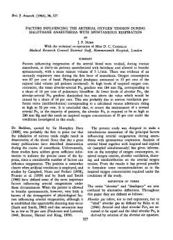 FACTORS INFLUENCING THE ARTERIAL OXYGEN TENSION