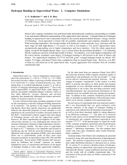Hydrogen Bonding in Supercritical Water. 2. Computer Simulations