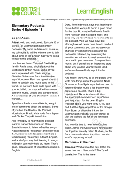 LearnEnglish elementary podcast support materials