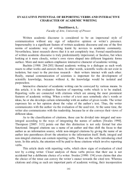 EVALUATIVE POTENTIAL OF REPORTING VERBS AND