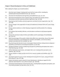 1 Chapter 4: Physical Development in Infancy and Toddlerhood
