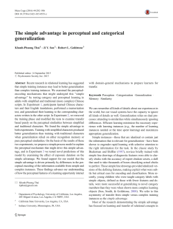 (2016). The Simple Advantage in Perceptual and Categorical
