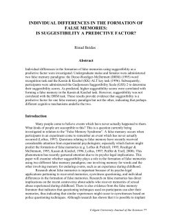 individual differences in the formation of false memories