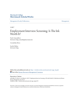 Employment Interview Screening: Is The Ink Worth It?