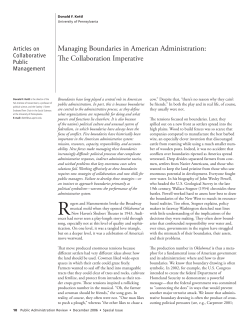 Managing Boundaries in American Administration: The