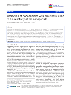 Interaction of nanoparticles with proteins: relation to bio