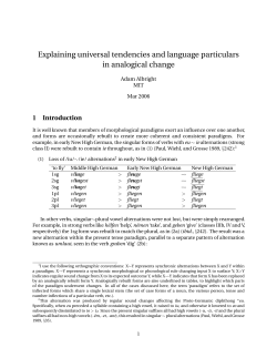 Explaining universal tendencies and language particulars