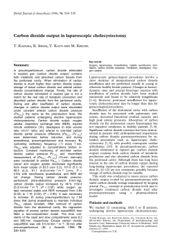 Carbon dioxide output in laparoscopic cholecystectomy