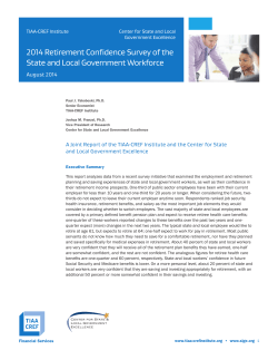 2014 Retirement Confidence Survey of the State and Local
