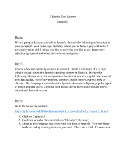 Calamity Day Lessons Spanish 1 Day 6: Write a paragraph about