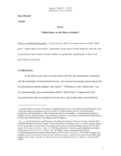 Rosa Brooks 2/22/05 Essay: Failed States, or the State