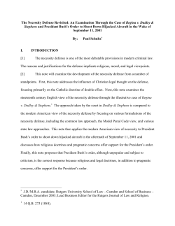 The Necessity Defense Revisited - the Rutgers Journal of Law