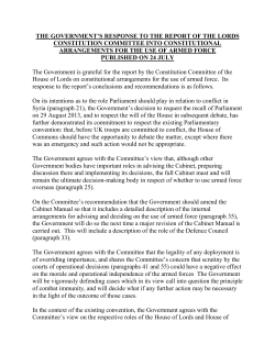 the government`s response to the report of the lords
