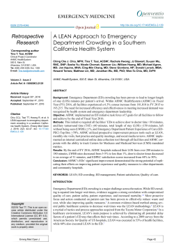 A LEAN Approach to Emergency Department Crowding in a