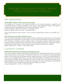 HESbURGH PROGRAm In PUblIC SERvICE SPRInG 2016