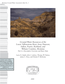 Ground-Water Resources of the Lower Yellowstone River Area