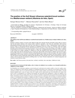 The position of the Gulf Stream influences waterbird