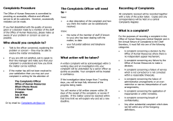 Complaints Procedure for the Office of Human Resources