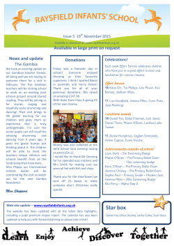 Newsletter 5 2015 2016 - Raysfield Infants` School