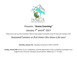Presents: &ldquo;Arena Eventing&rdquo; January 7 and 8 2017 Seasoned