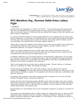 NYC Marathon Org., Runners Settle Entry Lottery Fight