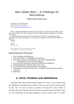 New Wars and Nonviolent Resistance
