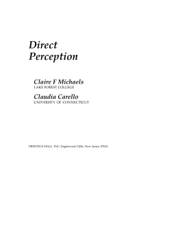 Direct Perception - Center for the Ecological Study of Perception and