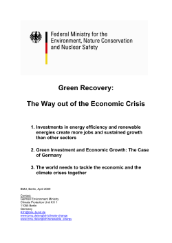 Green Recovery: The Way out of the Economic Crisis