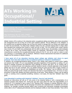 ATs Working in Occupational/ Industrial Setting