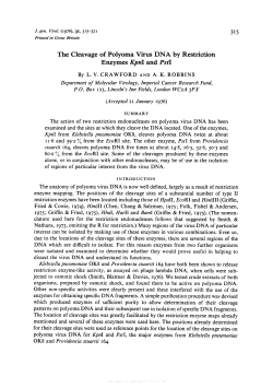 The Cleavage of Polyoma Virus DNA by Restriction Enzymes KpnI