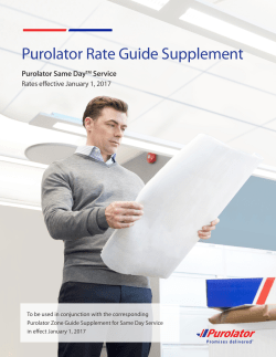 Purolator Rate Guide Supplement