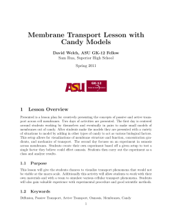 Membrane Transport Lesson with Candy Models - GK12