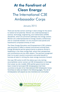 The International C3E Ambassador Corps