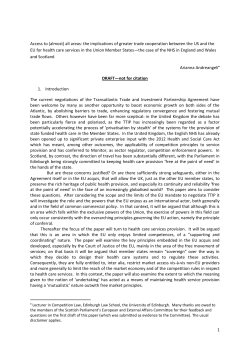 1 Access to (almost) all areas: the implications of greater trade