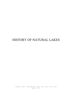 Natural Lakes History - Natural Lakes Owners Advancement