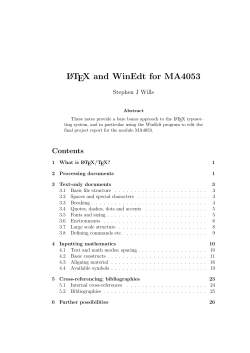 LATEX and WinEdt for MA4053