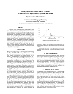 Exemplar-Based Production of Prosody: Evidence from Segment