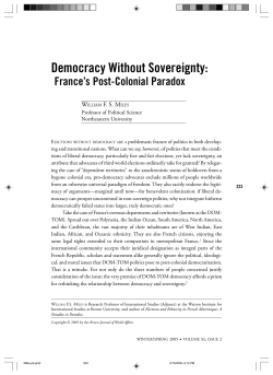 Democracy Without Sovereignty