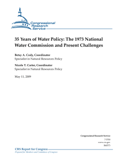 35 Years of Water Policy: The 1973 National Water Commission and