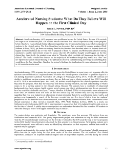 Accelerated Nursing Students: What Do They Believe Will Happen