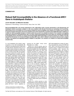 Robust Self-Incompatibility in the Absence of a
